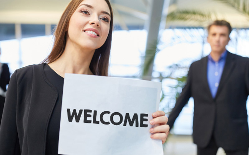 Internationale congres gasten ontvangen